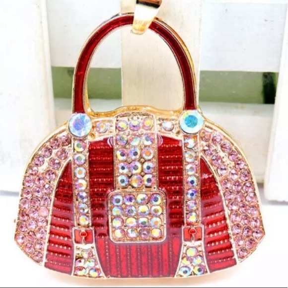 Red and Pink Purse Necklace - Picture 2 of 5